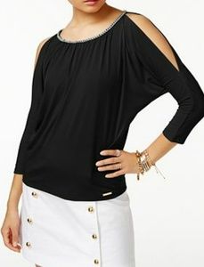 Michael kors Embellished Cold Shoulder Top